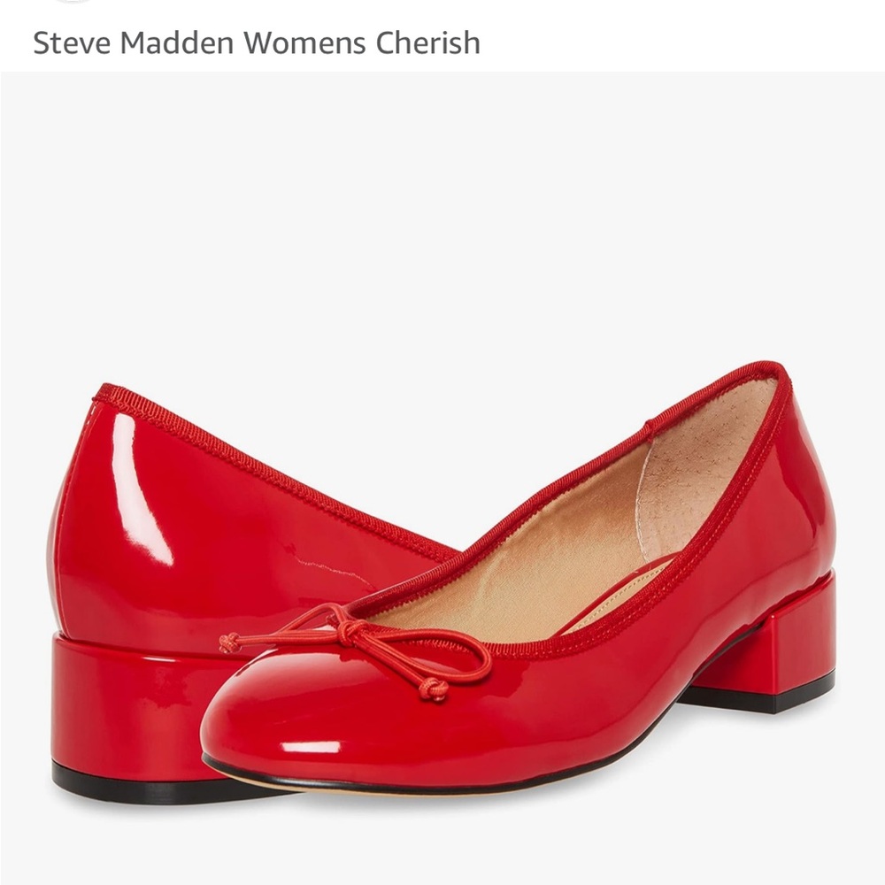 Steve Madden Women's Cherish Red Patent Flats